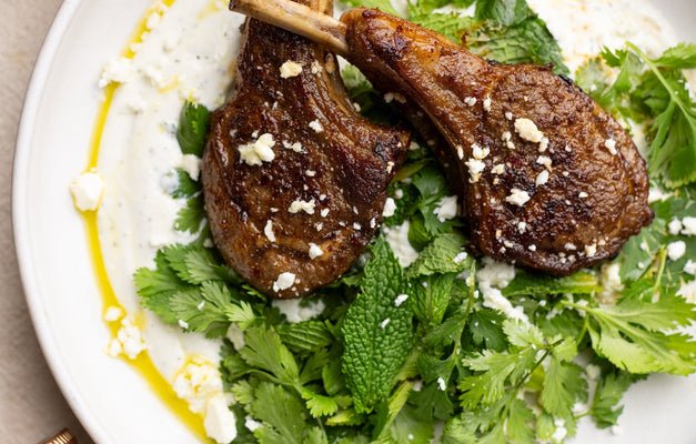 Harissa Lamb Chops & Greek Whipped Feta