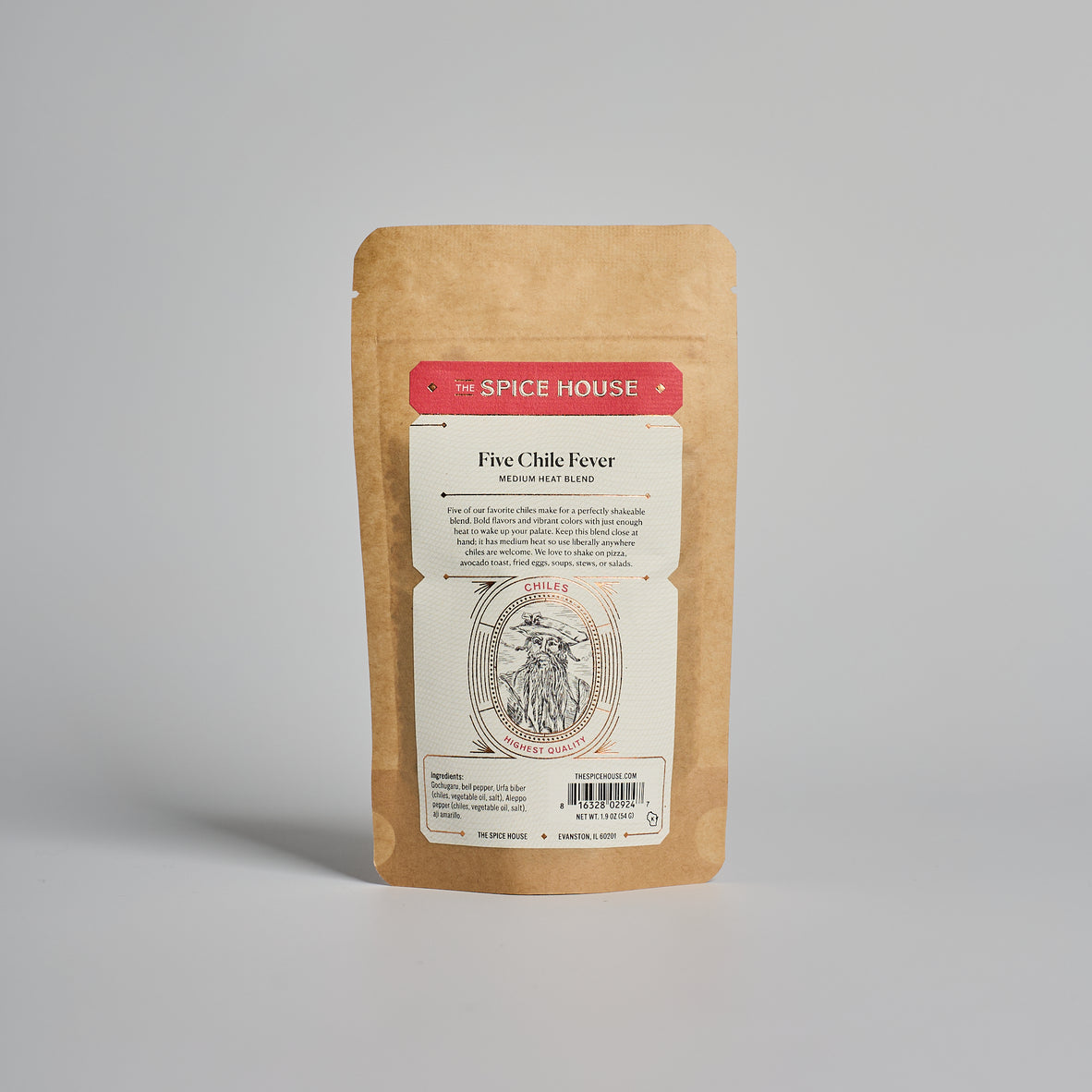 Five of our favorite chiles make for a perfectly shakeable blend. Bold flavors and vibrant colors with just enough heat to wake up your palate. This is a medium heat blend which adds a light kick without overpowering your dish.