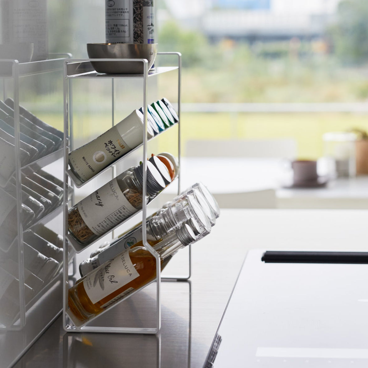 Yamazaki Home Four-Tier Slim Spice Rack - Steel