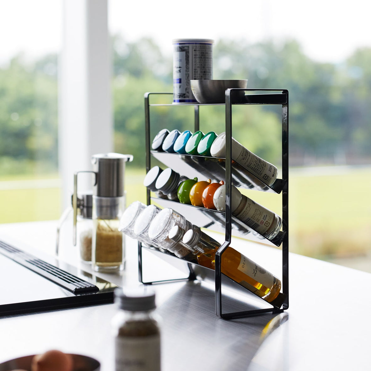Yamazaki Home Four-Tier Slim Spice Rack - Steel