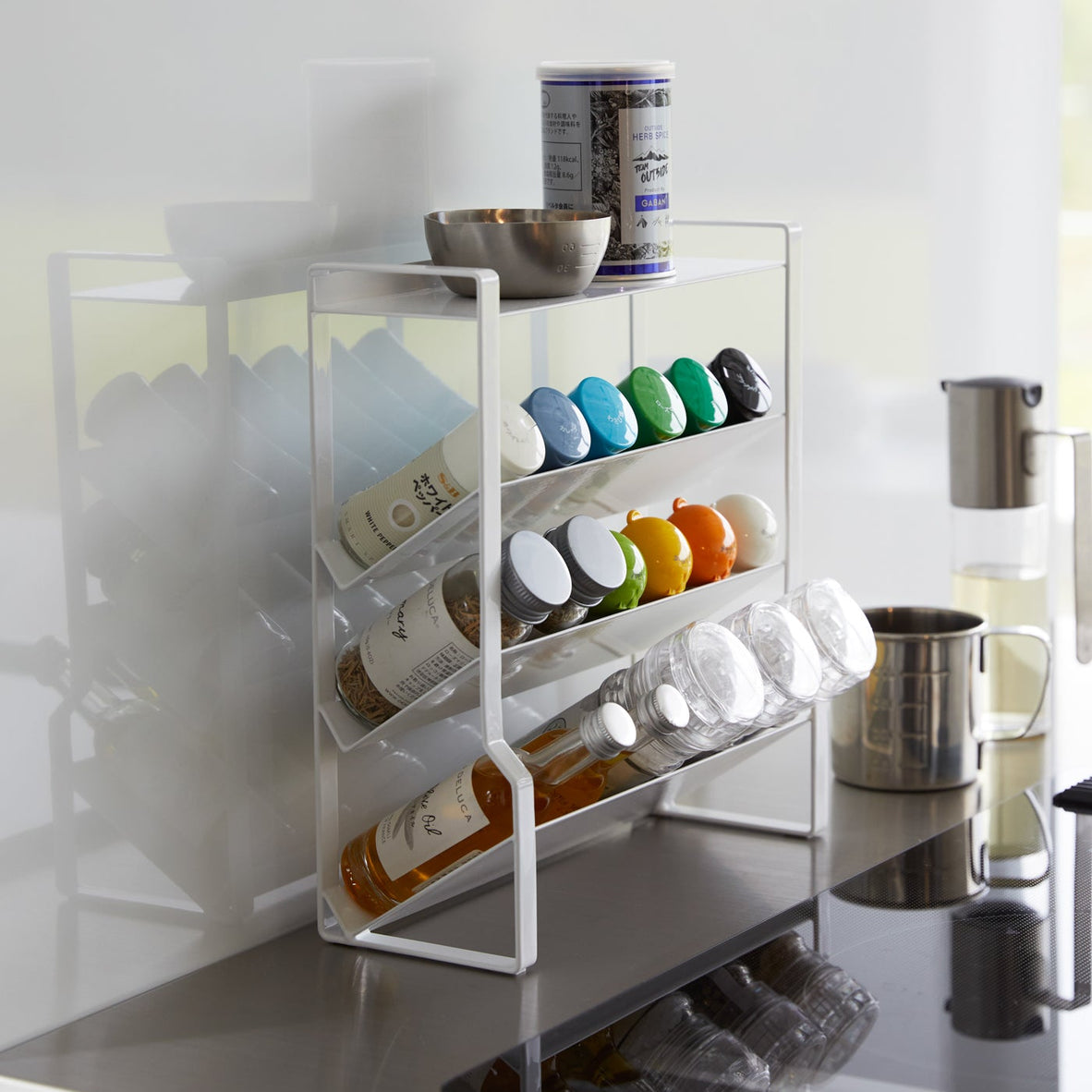 Yamazaki Home Four-Tier Slim Spice Rack - Steel