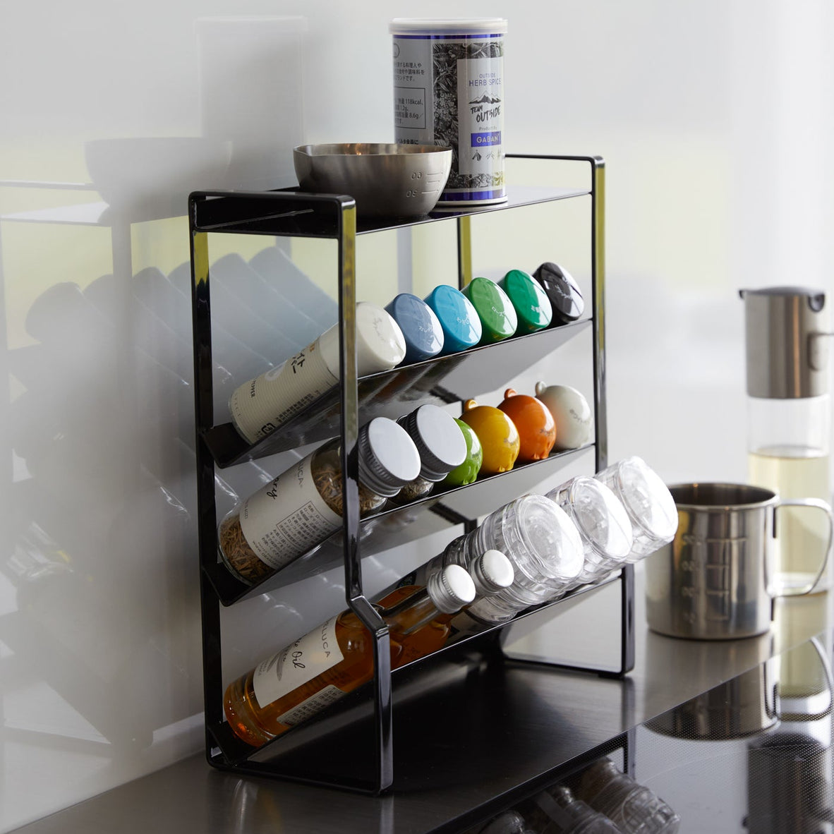 Yamazaki Home Four-Tier Slim Spice Rack - Steel
