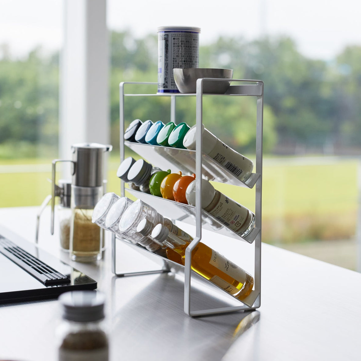 Yamazaki Home Four-Tier Slim Spice Rack - Steel